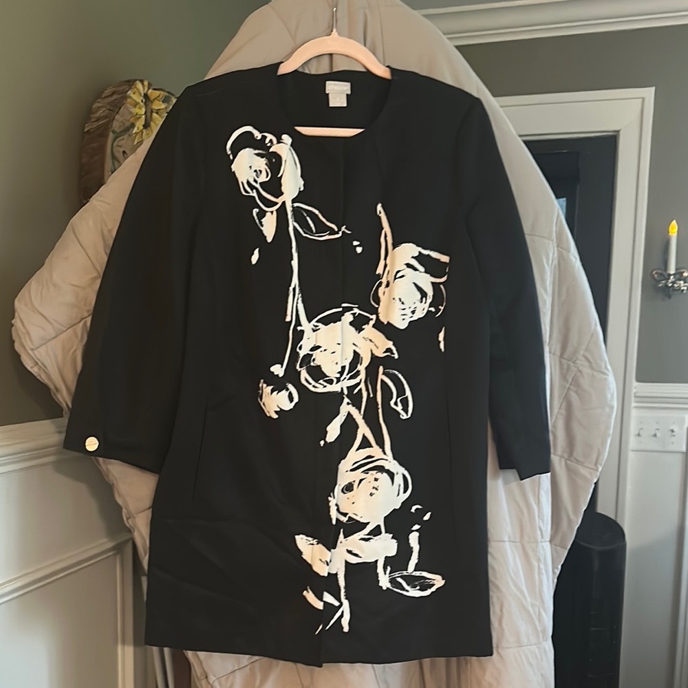 Chico's Elegant Black and Cream Jacket
